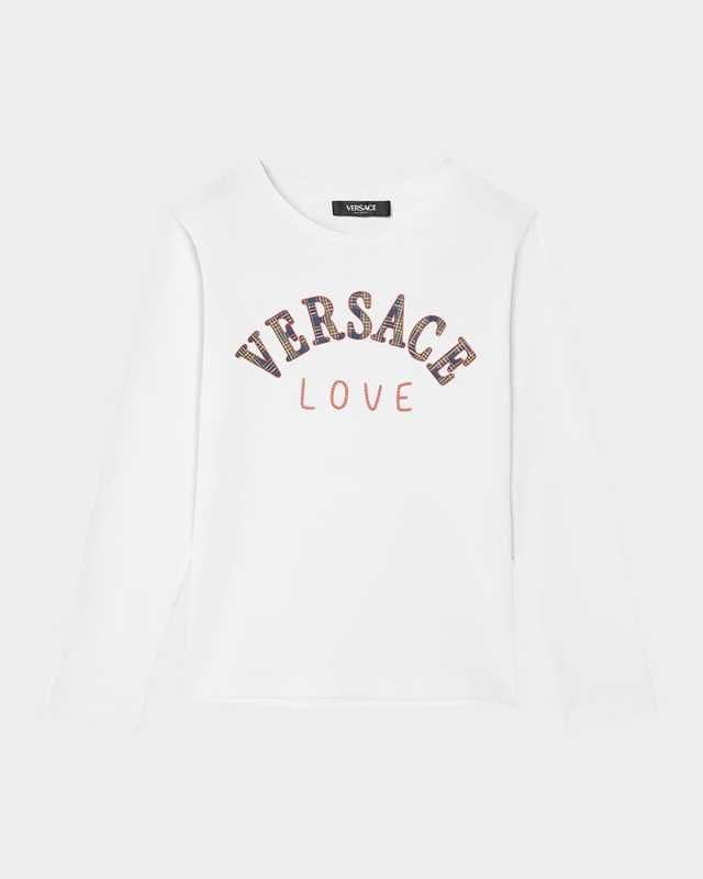 Girl's Check-Print Logo Love Jersey T-Shirt, Size 6-14